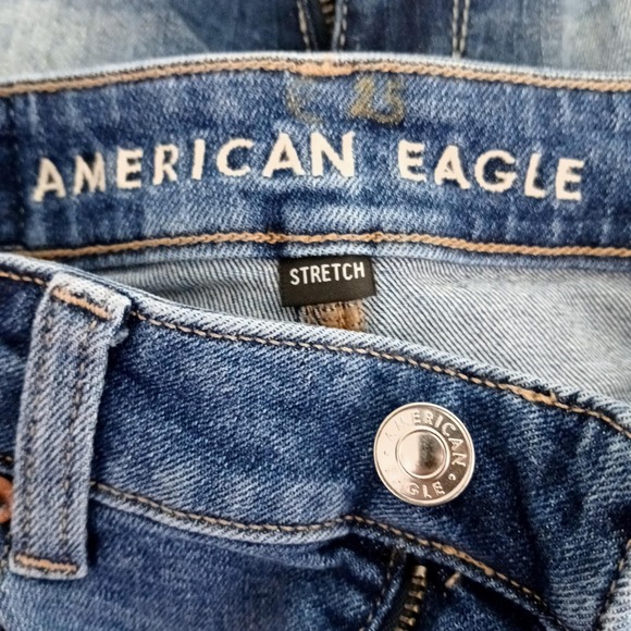 American Eagle Jeans Womens 00 Short Blue Mom Jean High Rise Stretch Denim - Picture 8 of 11